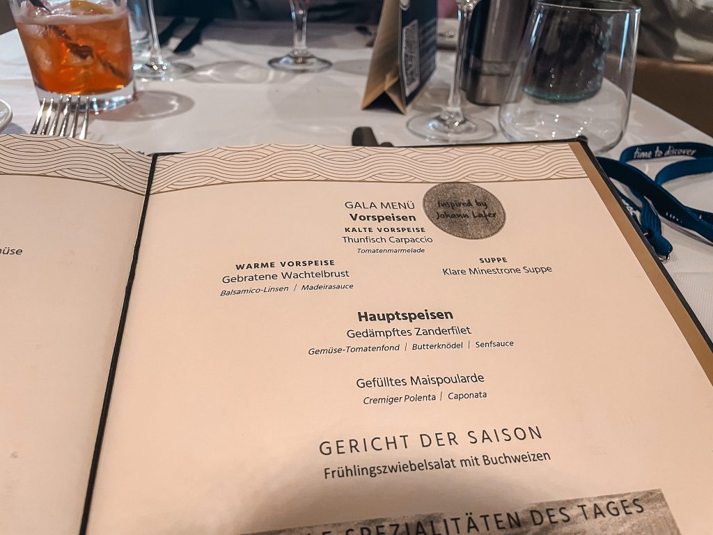 Gala Menü inspired by Johann Lafer an Board der Vasco da Gama