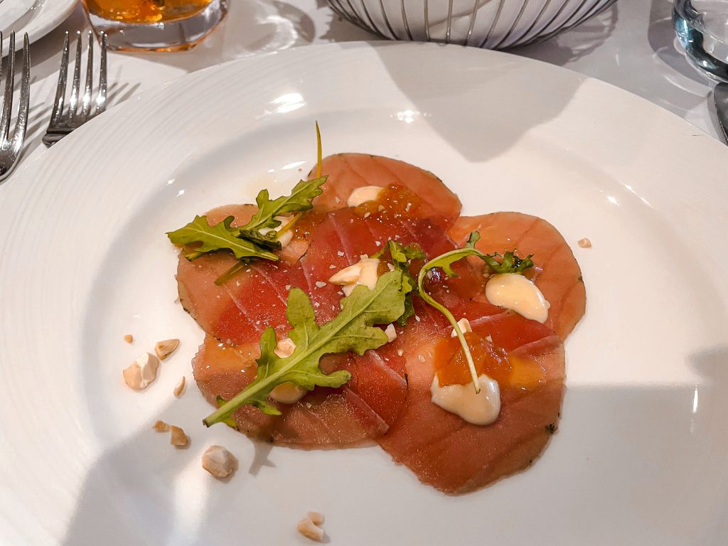 Thunfisch Carpaccio an Board der Vasco da Gama