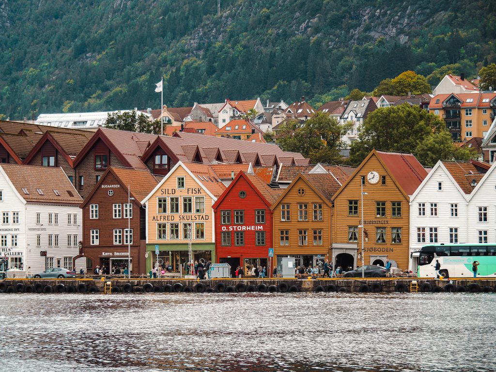 bunte Häuser Bryggen Bergen